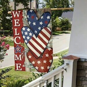 Welcome Patriotic Double Sided Garden Flag